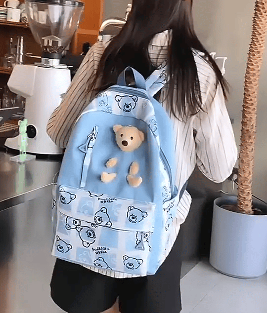 Teddy Hug Backpack School Set