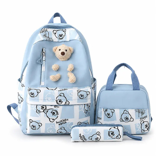 Teddy Hug Backpack School Set