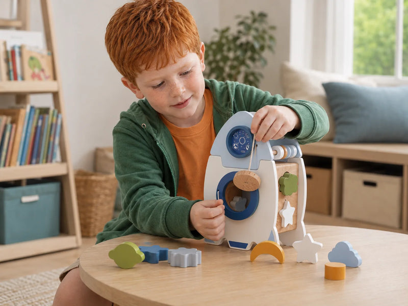 Wooden Rocket Learning Box
